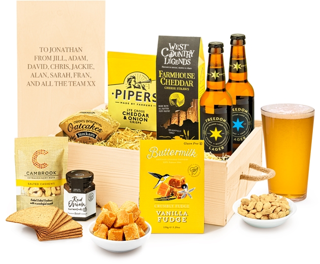 Housewarming Personalised Gentleman's Treats Gift Box With Craft Beers